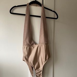 NWT Urban Outfitters Champagne Halter Bodysuit